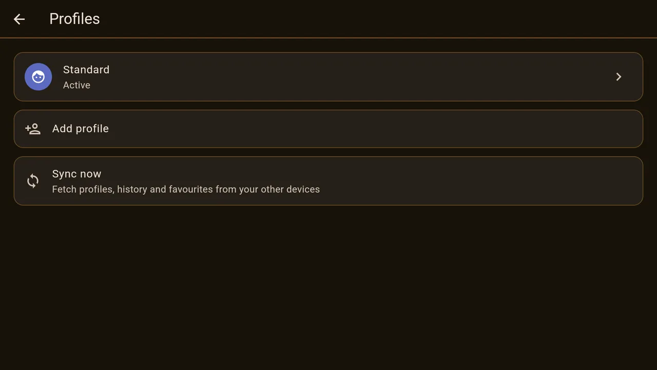 There is always one profile.